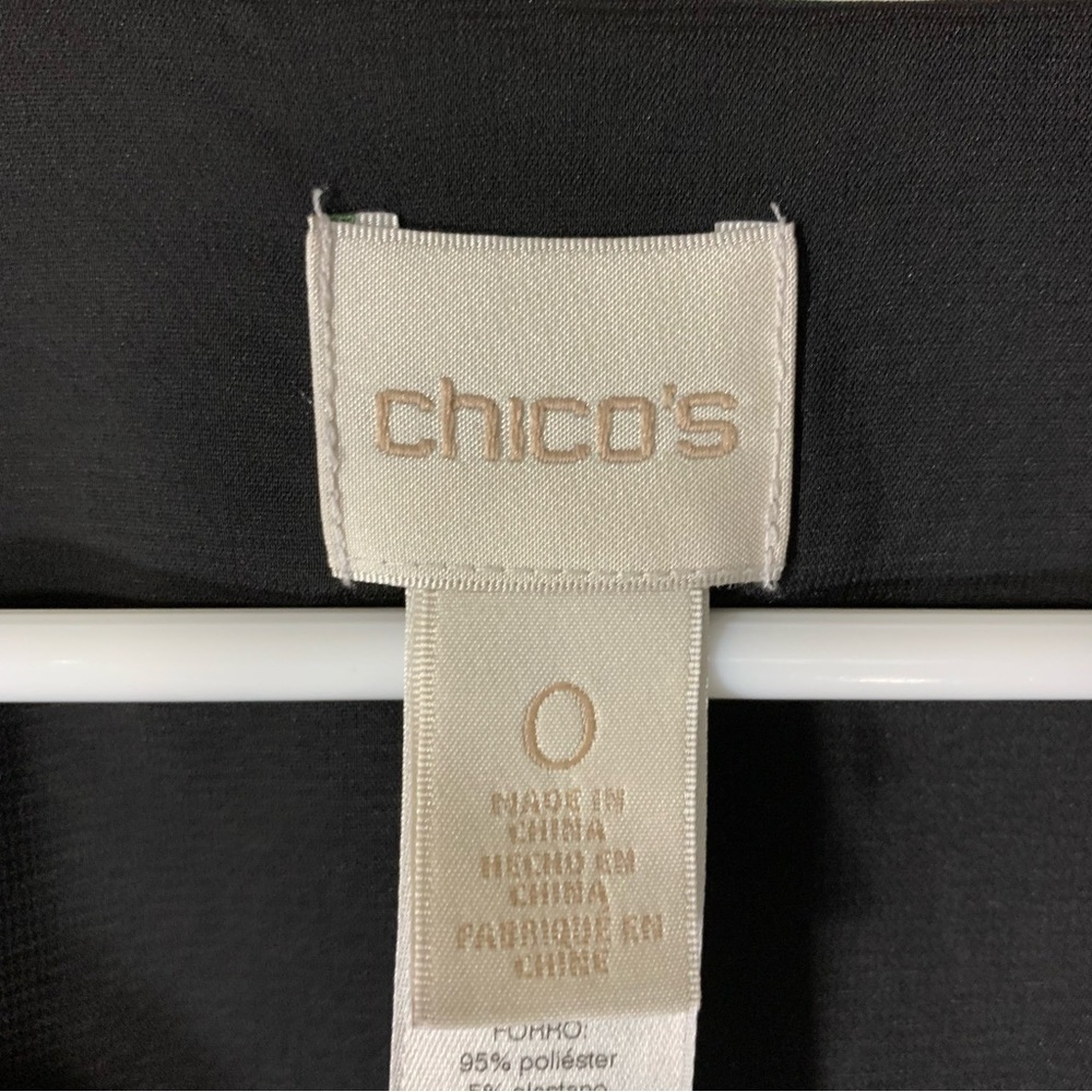 Chico’s Black sheer chiffon 3/4 Sleeve tunic 2/$35 - Picture 8 of 10